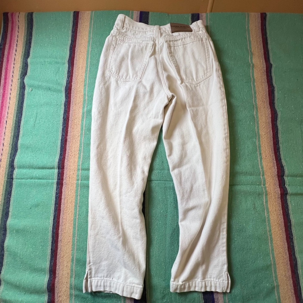 Lauren Ralph Lauren Canvas Pants Womens 4P White High Rise Straight Vintage